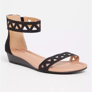 Torrid Black Geometric Strap Sandals size 11W